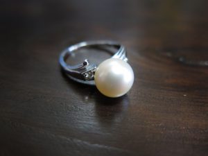 ミキモト あこや真珠 K14WG リング 中古